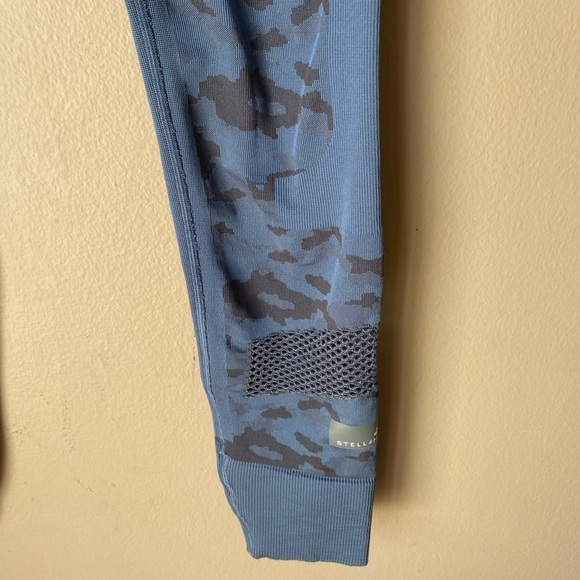 Adidas by Stella McCartney Blue Stretch Jaquard Leopard Tight Leggings in Blue - Picture 3 of 10